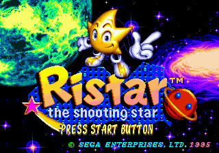 Ristar - The Shooting Star (Japan) Title Screen